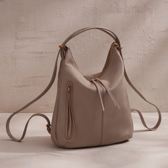HOBO Taupe Leather Backpack - Picture 1 of 10